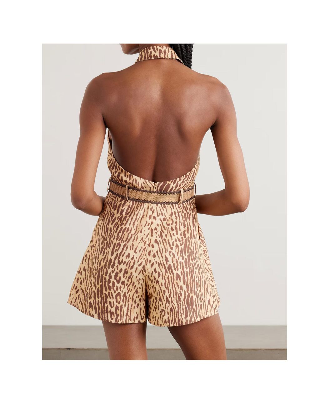 Zimmermann Natural Cascadian Halterneck Sleeveless Playsuit