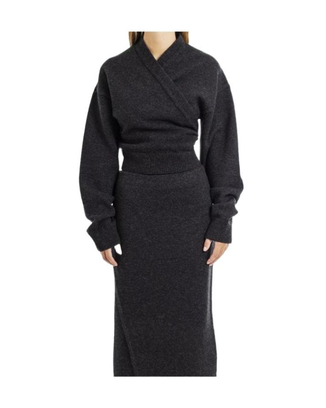 Balenciaga Black Cross-Over Knit Sweater