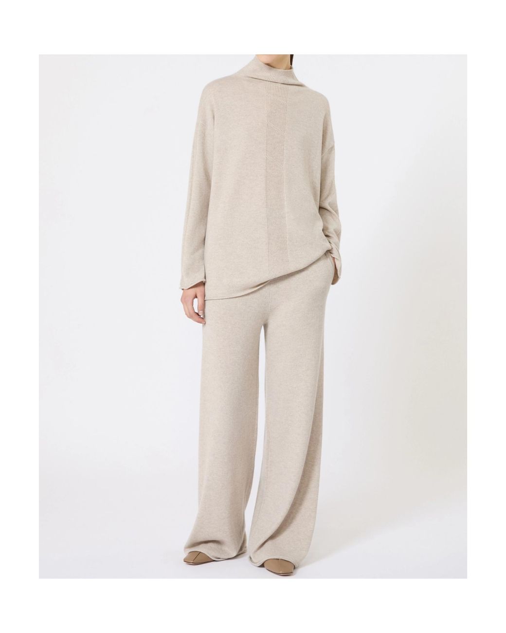 Max Mara White Textured Panelled Sweater
