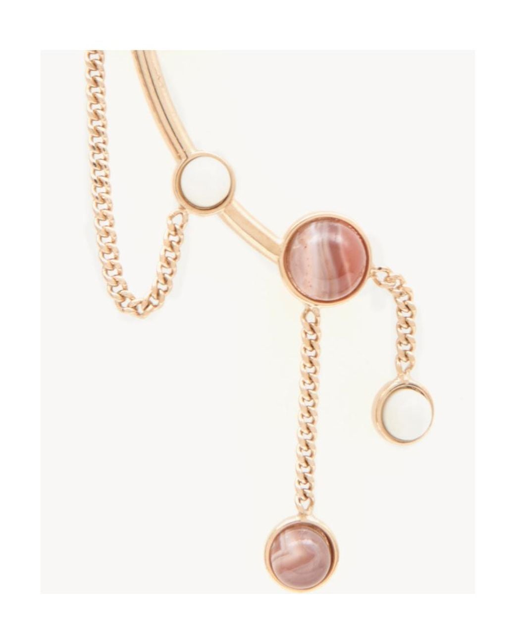 Chloé White Logo Pendant Earrings