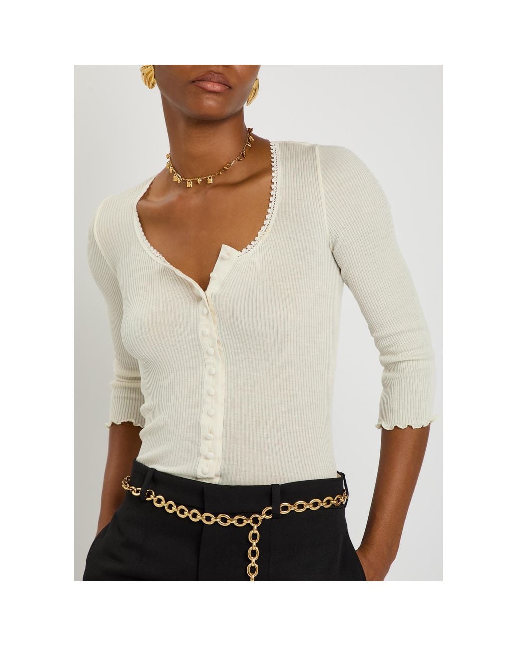 Chloé White Lightweight Knit Top