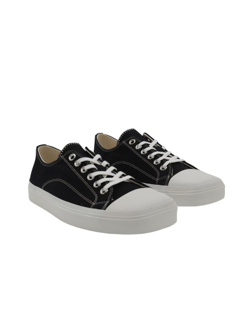 Moschino Black Contrast-Stitched Lace-Up Sneakers for men