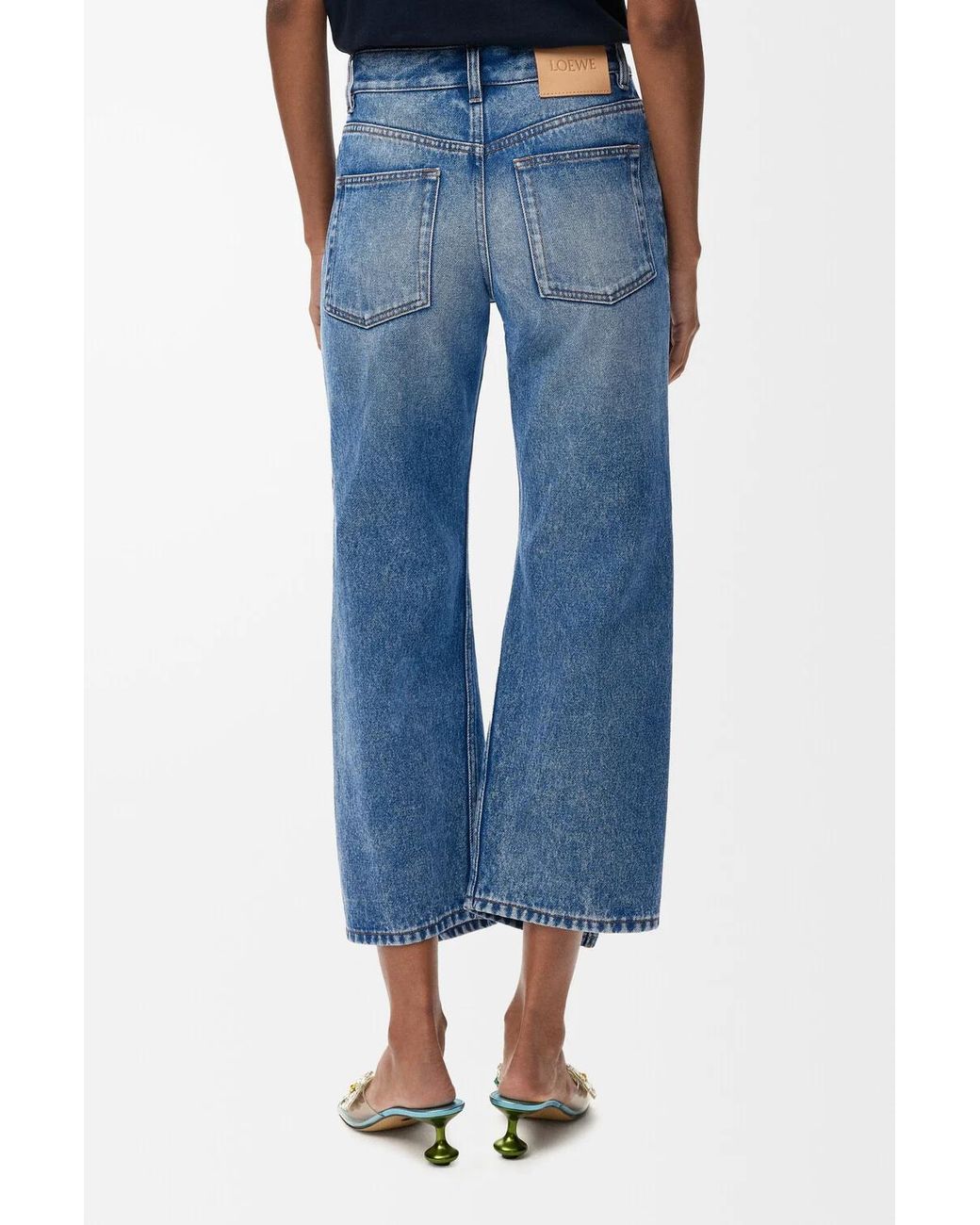 Loewe Blue Flared Leg Denim Trousers