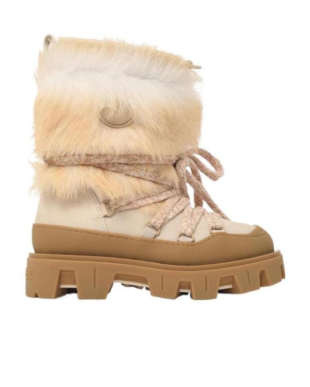 Moncler Natural Peak Après Shearling Suede Boots