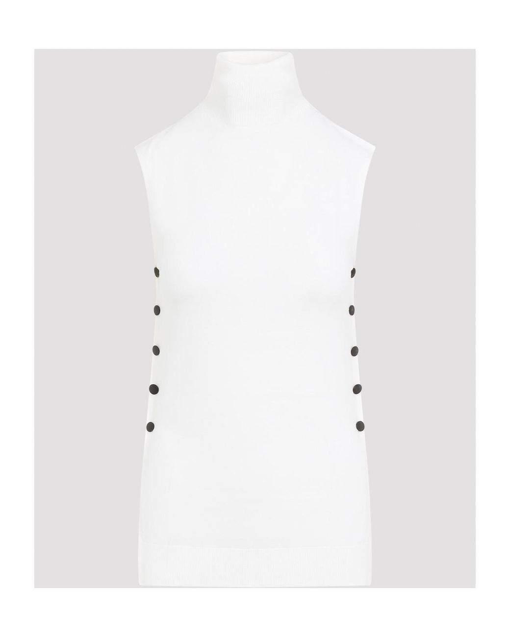 Giorgio Armani White Mock-Neck Knitted Top