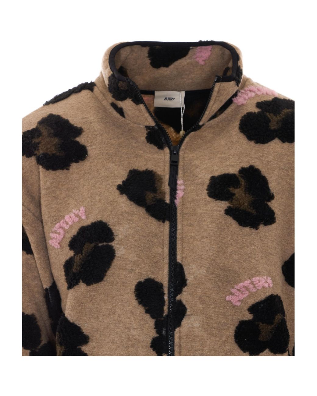 Autry Brown Pattern Detailed Zip-Up Jacket for men