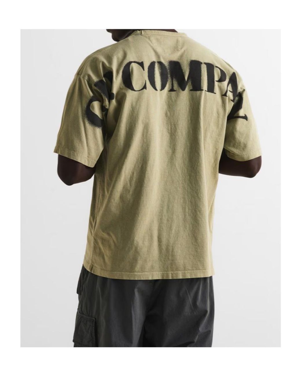 C P Company Green Logo Crew Neck T-Shirt for men