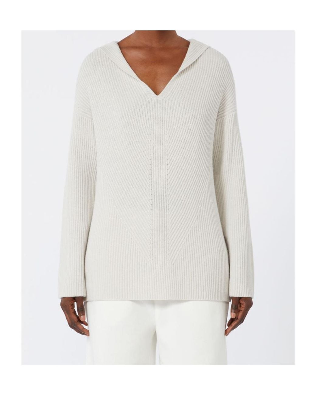 Max Mara White Falcone Ribbed Hoodie