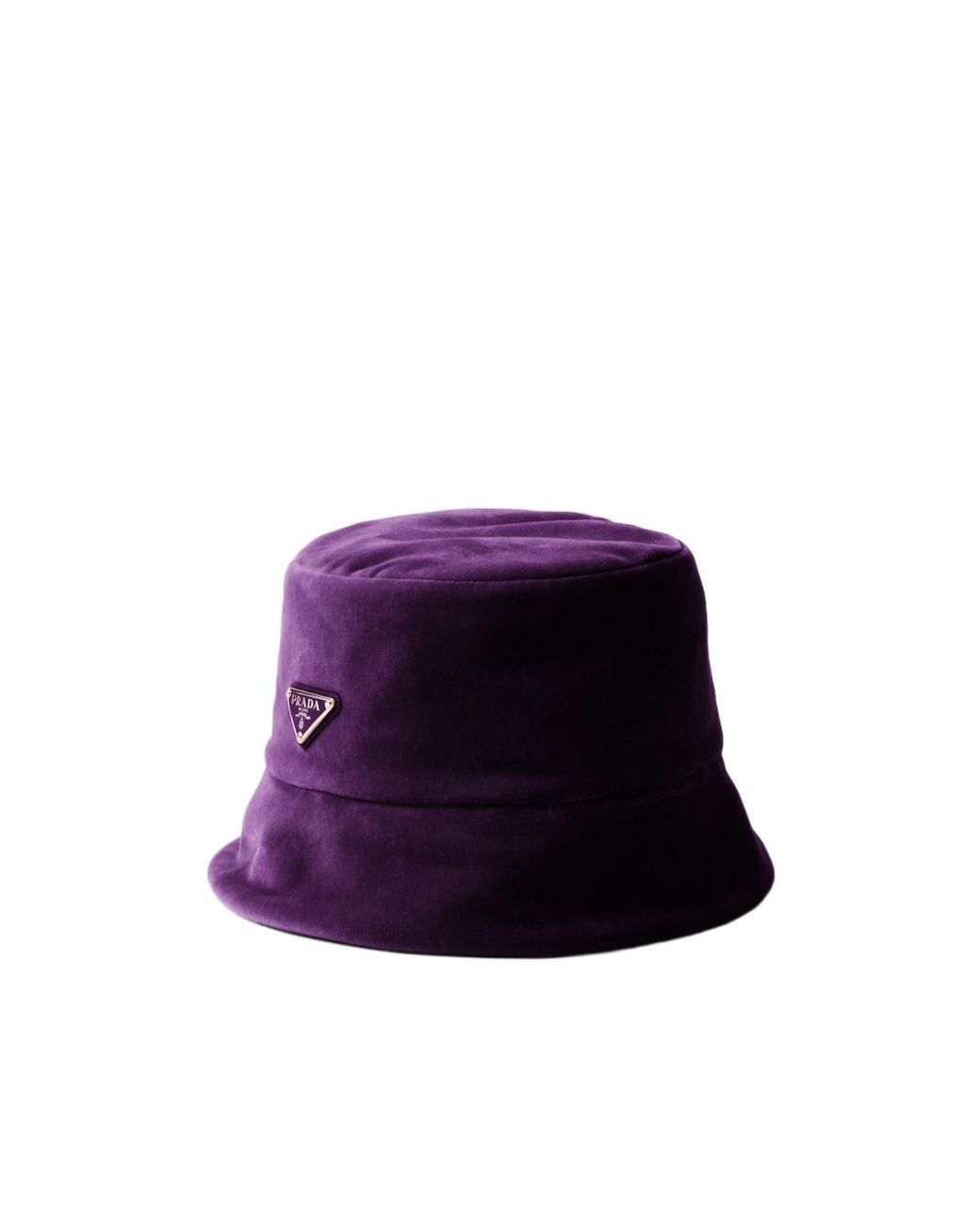 Prada Velvet Bucket Hat in Purple | Lyst