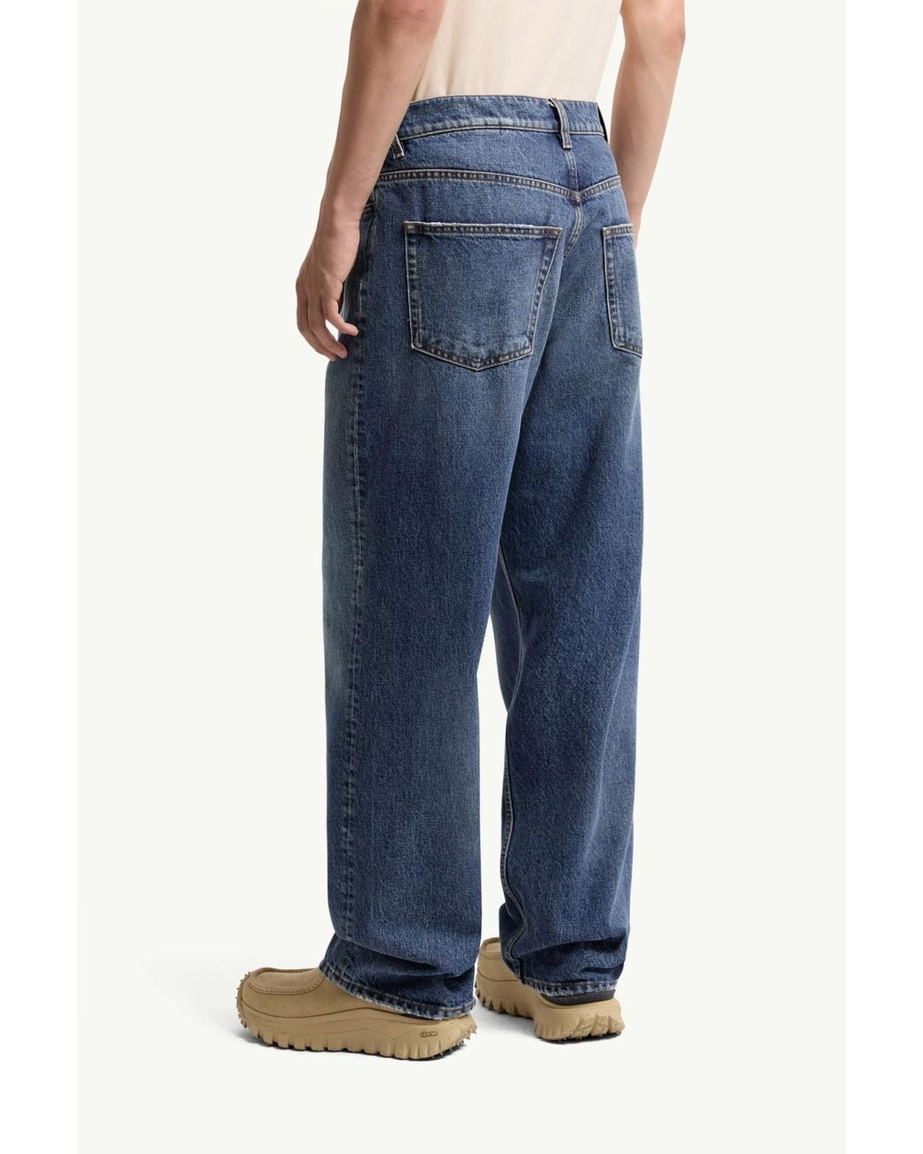 Moncler Blue Logo Patch Straight-Leg Jeans for men