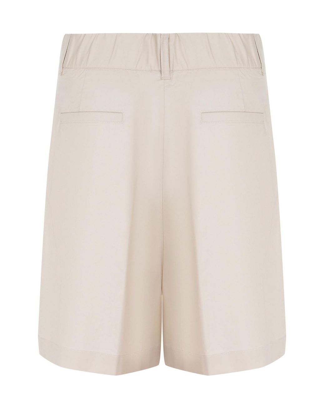 Herno White Pleated High-Waist Shorts