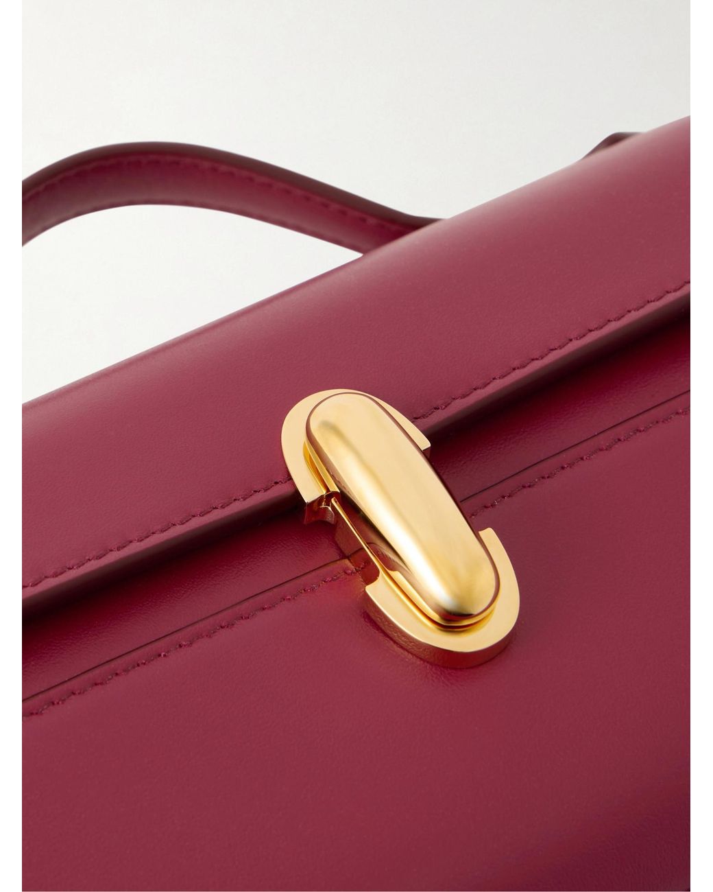 SAVETTE Purple Slim Symmetry Leather Tote