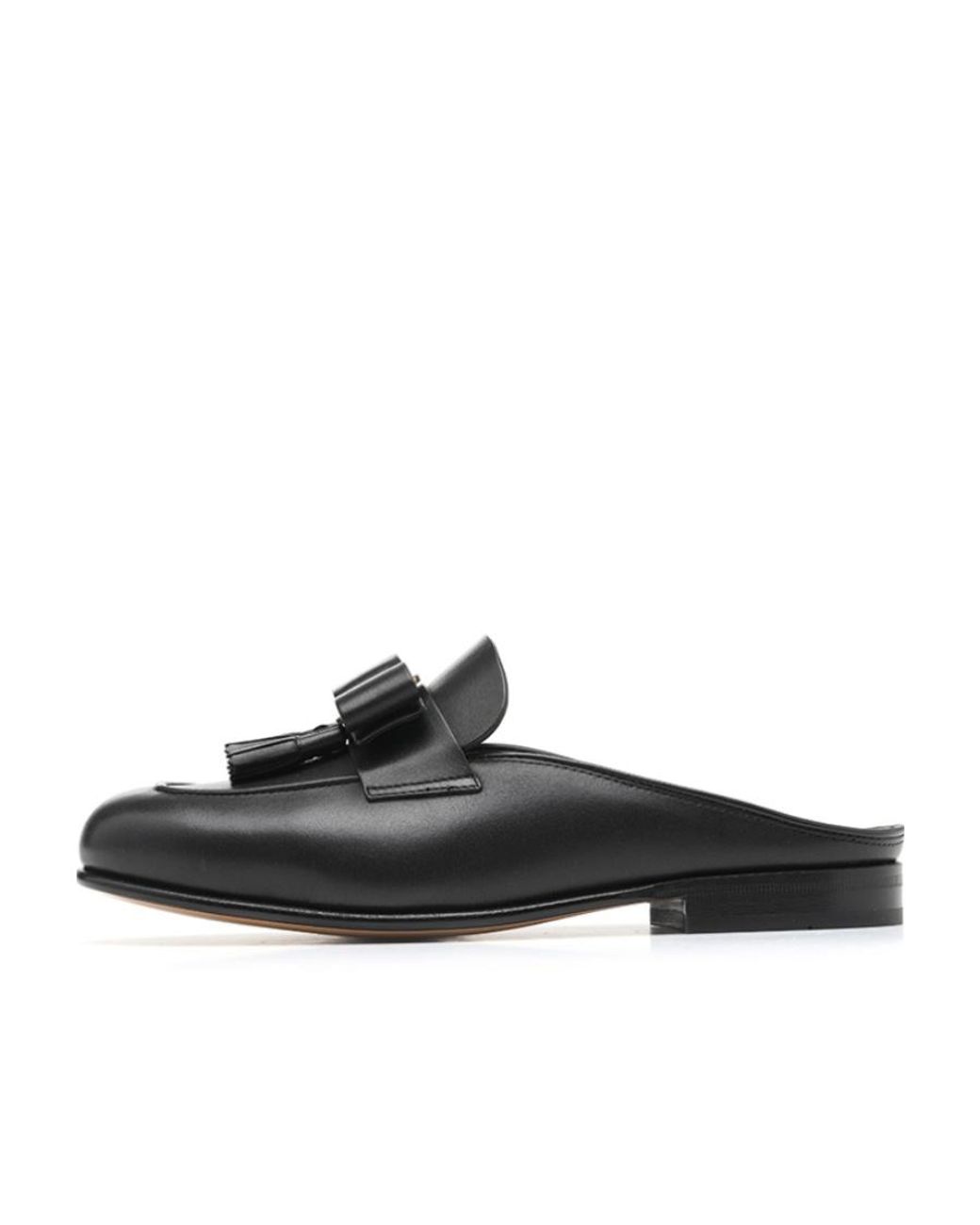 Ferragamo Black Bow Detail Muller Shoes