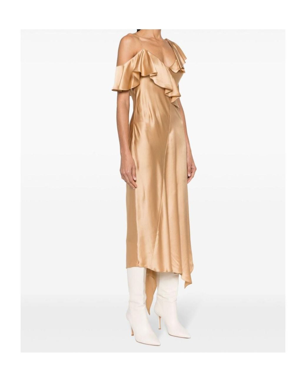 Céline Metallic Asymmetric Lingerie Dress