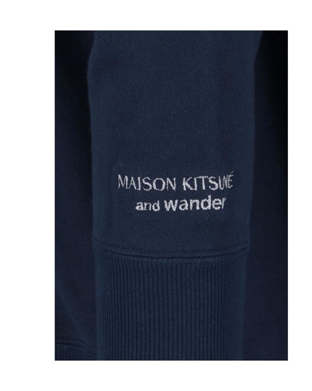 Maison Kitsuné Blue X And Wander Logo-Embroidered Cotton Sweatshirt for men