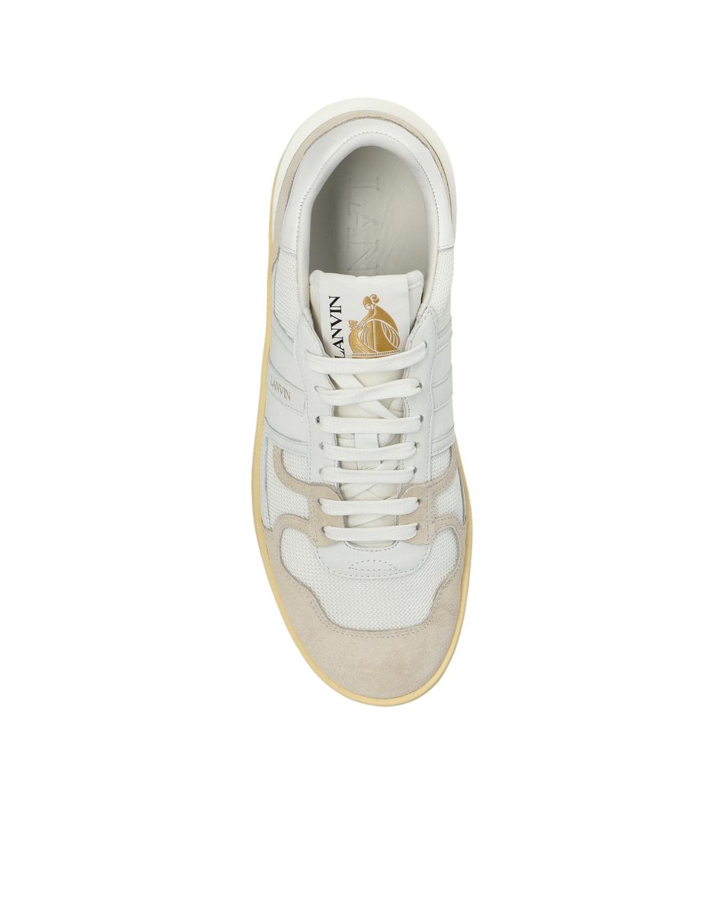 Lanvin White Clay Low-Top Sneakers for men