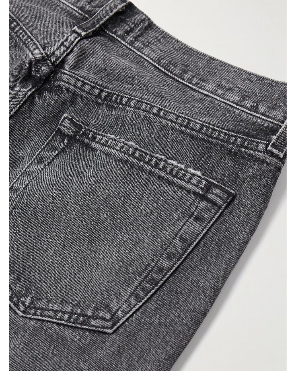 Agolde Gray Mid-Rise Straight-Leg Denim Trousers