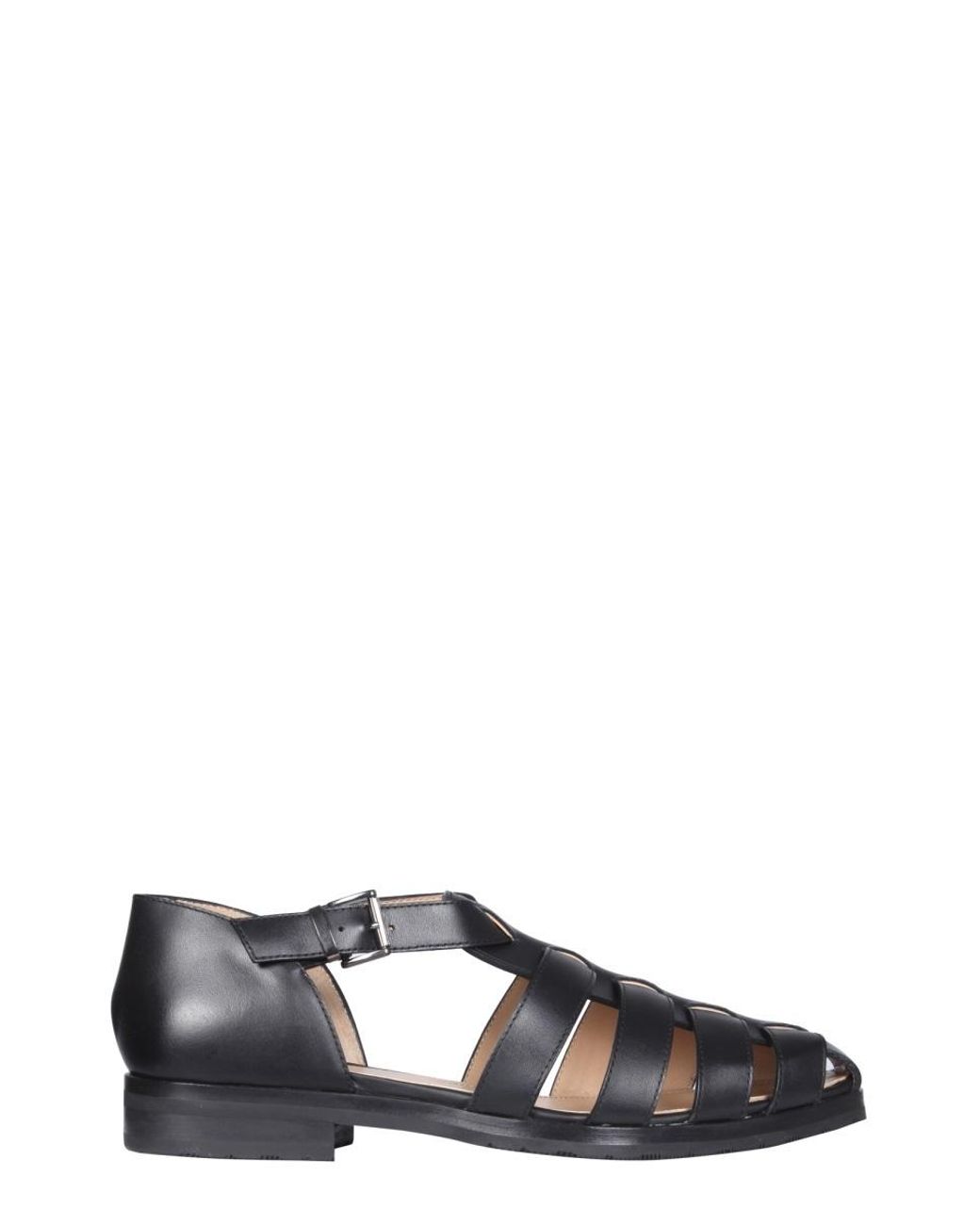 Paraboot Black Strappy Flat Sandals for men
