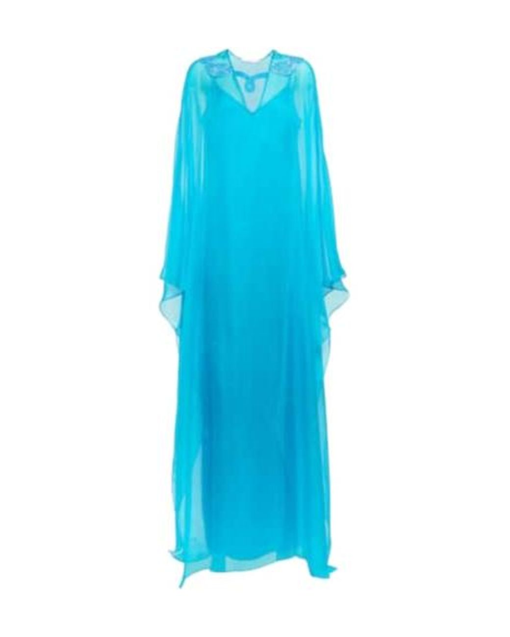 Safiyaa Blue Embellished Silk Chiffon Kaftan