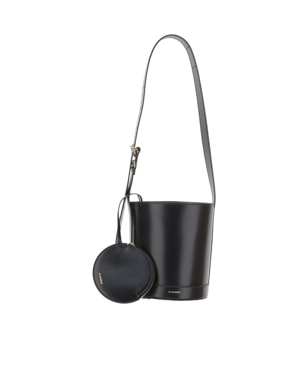 Jil Sander White Cannolo Logo-Lettering Bucket Bag