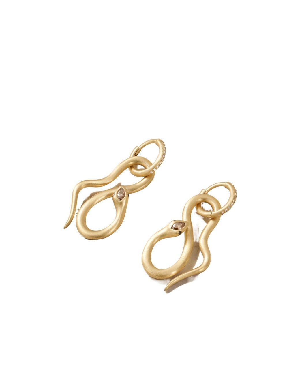 Ileana Makri Metallic Diamond Hoop Earrings