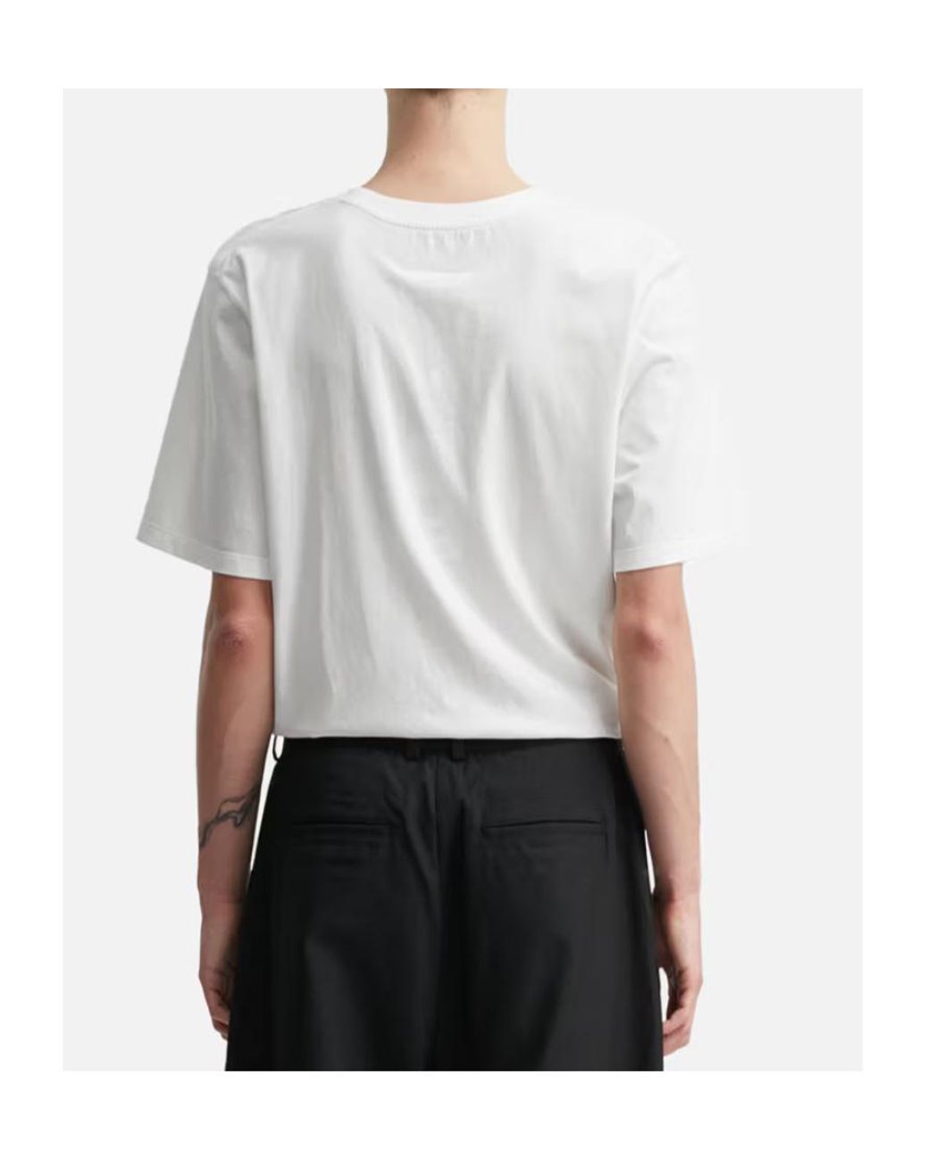 MM6 by Maison Margiela White Logo Printed Crewneck T-Shirt for men