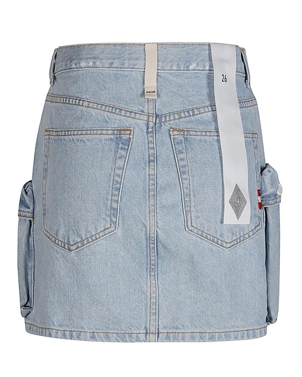 AMISH Blue Belt-Loop Denim Shorts