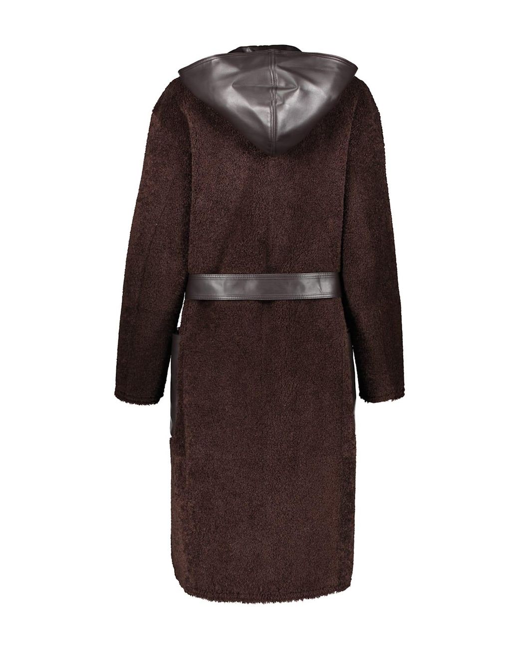 Low Classic Black Faux-Leather Zip-Up Coat