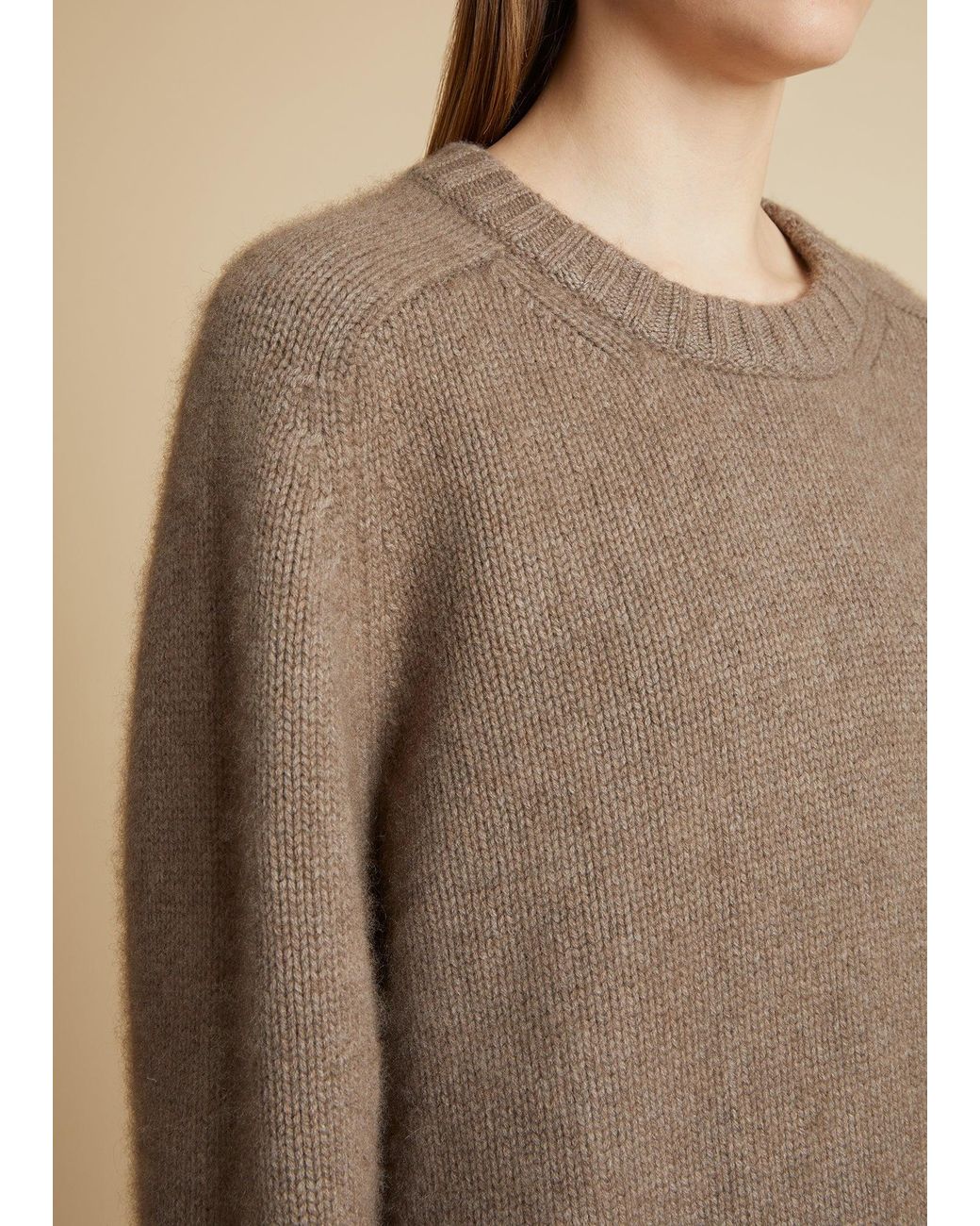 Khaite Brown Long-Sleeved Crewneck Jumper