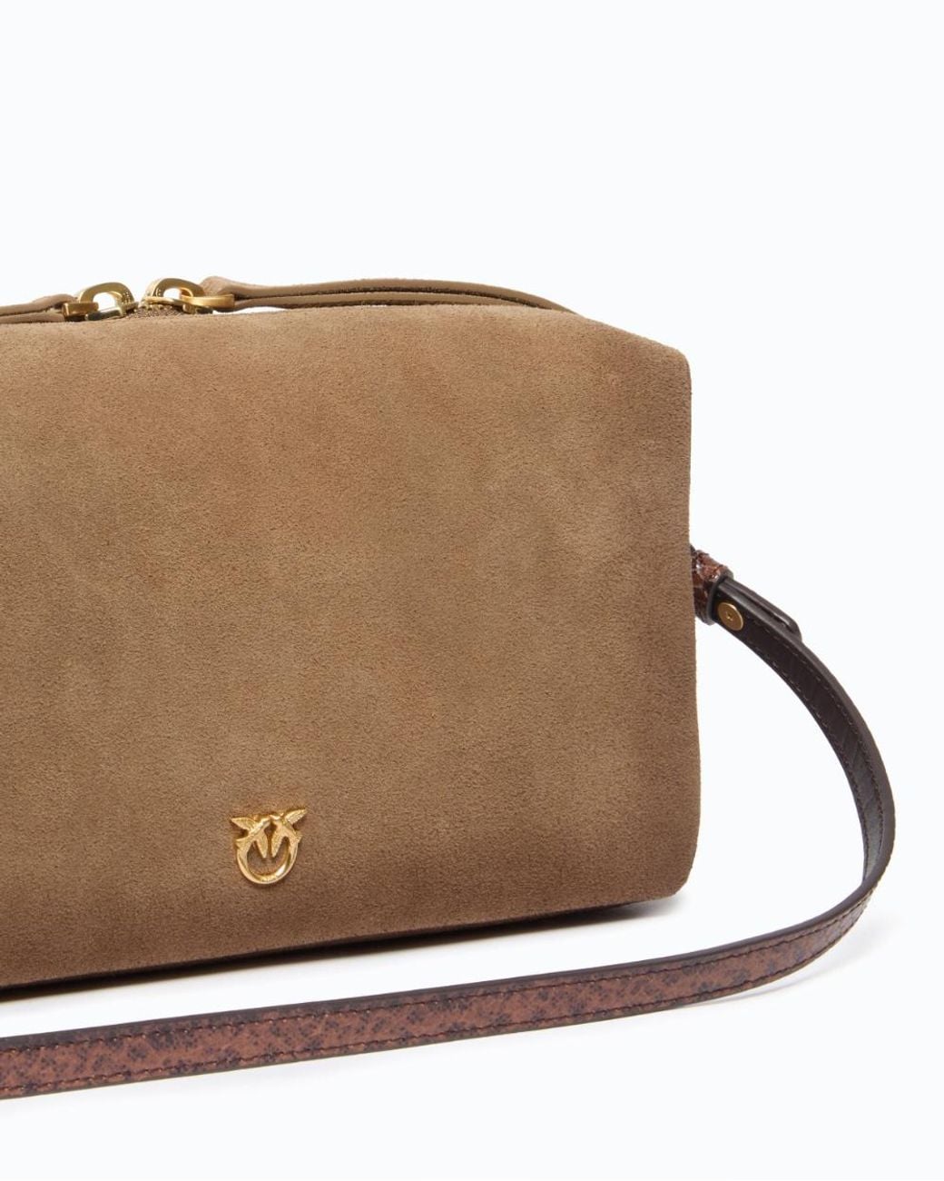 Pinko Brown Medium Crossbody Boston Bag