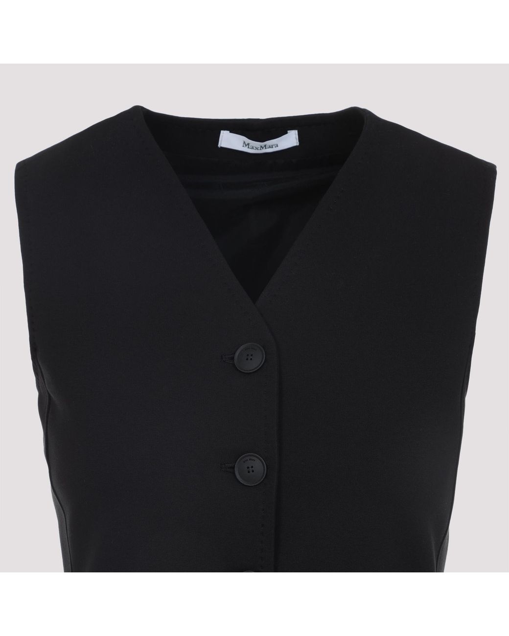 Max Mara Blue Fornovo V-Neck Button-Up Gilet