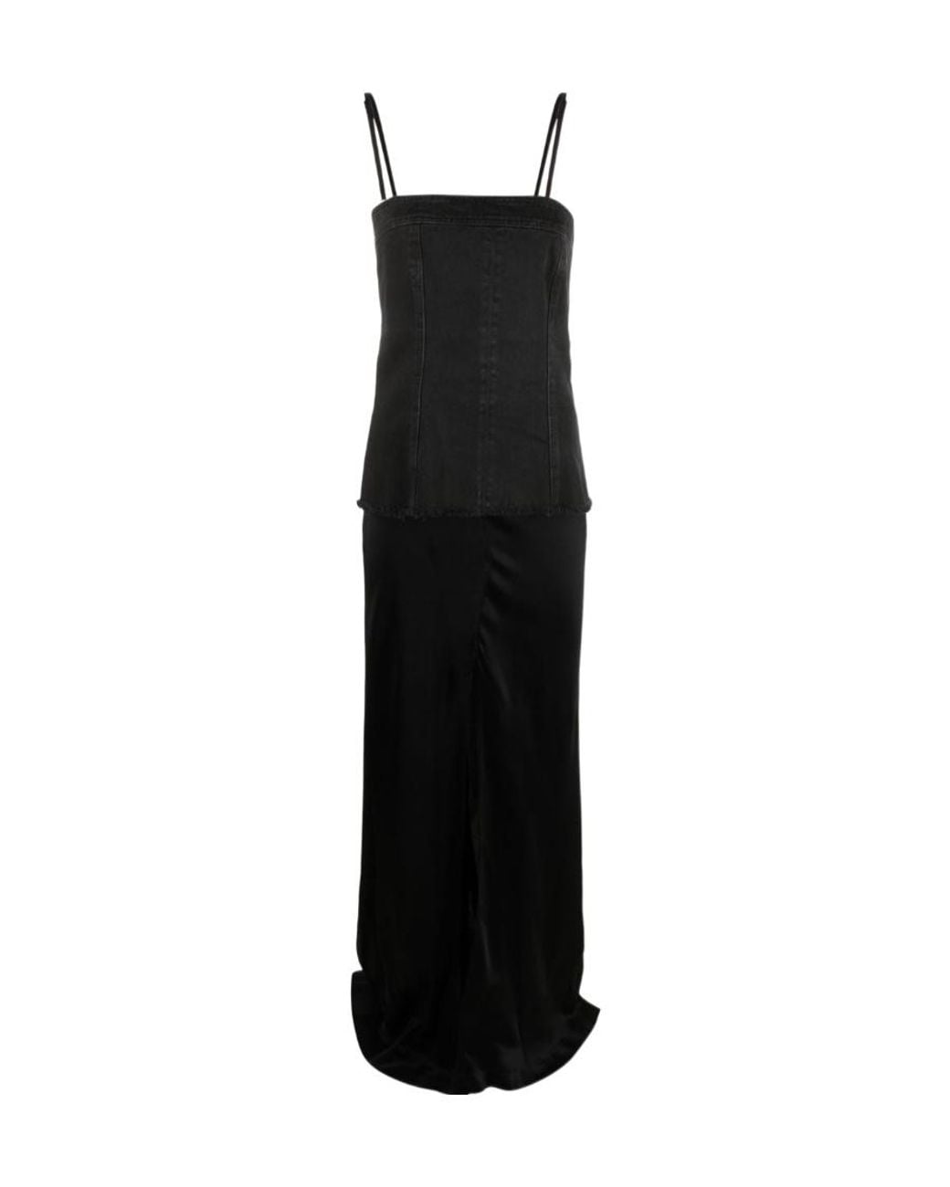 Blumarine Black Layered Sleeveless Maxi Dress