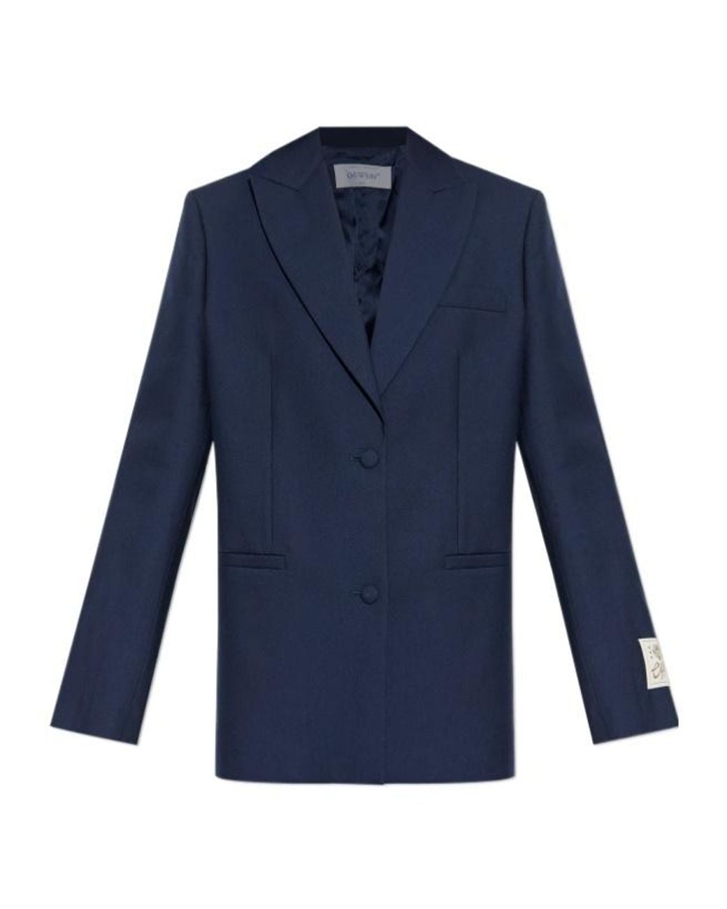 Off-White c/o Virgil Abloh Blue Logo Patch Single-Breasted Jacket