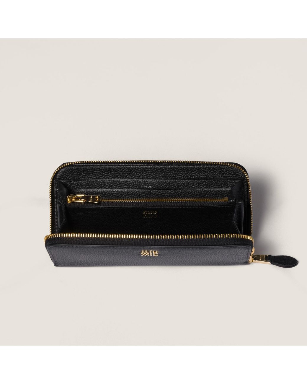 Miu Miu Black Large Leather Wallet