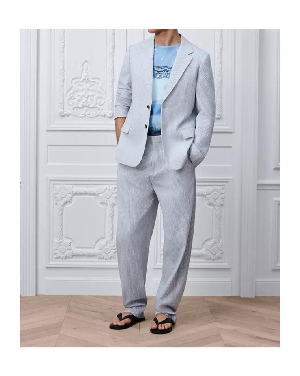 Dior Blue Iviera Single-Breasted Jacket for men