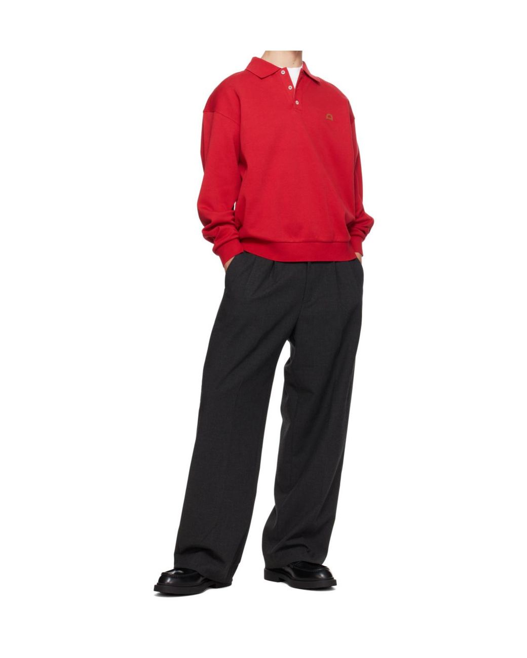 DUNST Red Long-Sleeve Polo Shirt for men