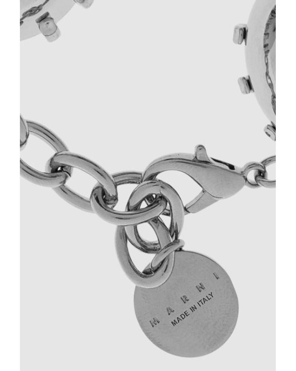 Marni Metallic Beaded Toggle Chained Bracelet