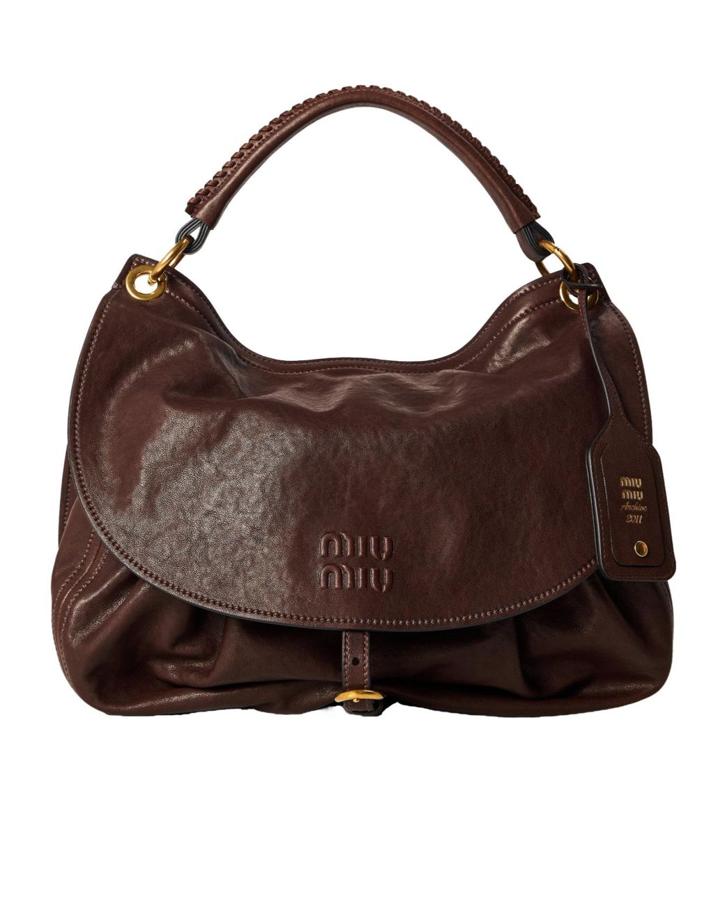 Miu Miu Darkbrown Softleather Hobo Shoulder Bag