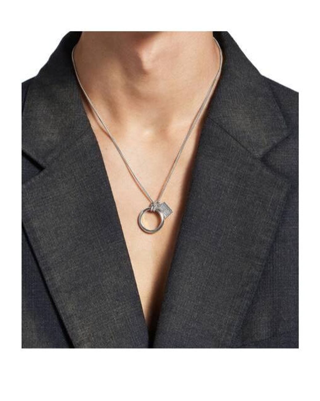 Balenciaga White Ring Pendant Necklace