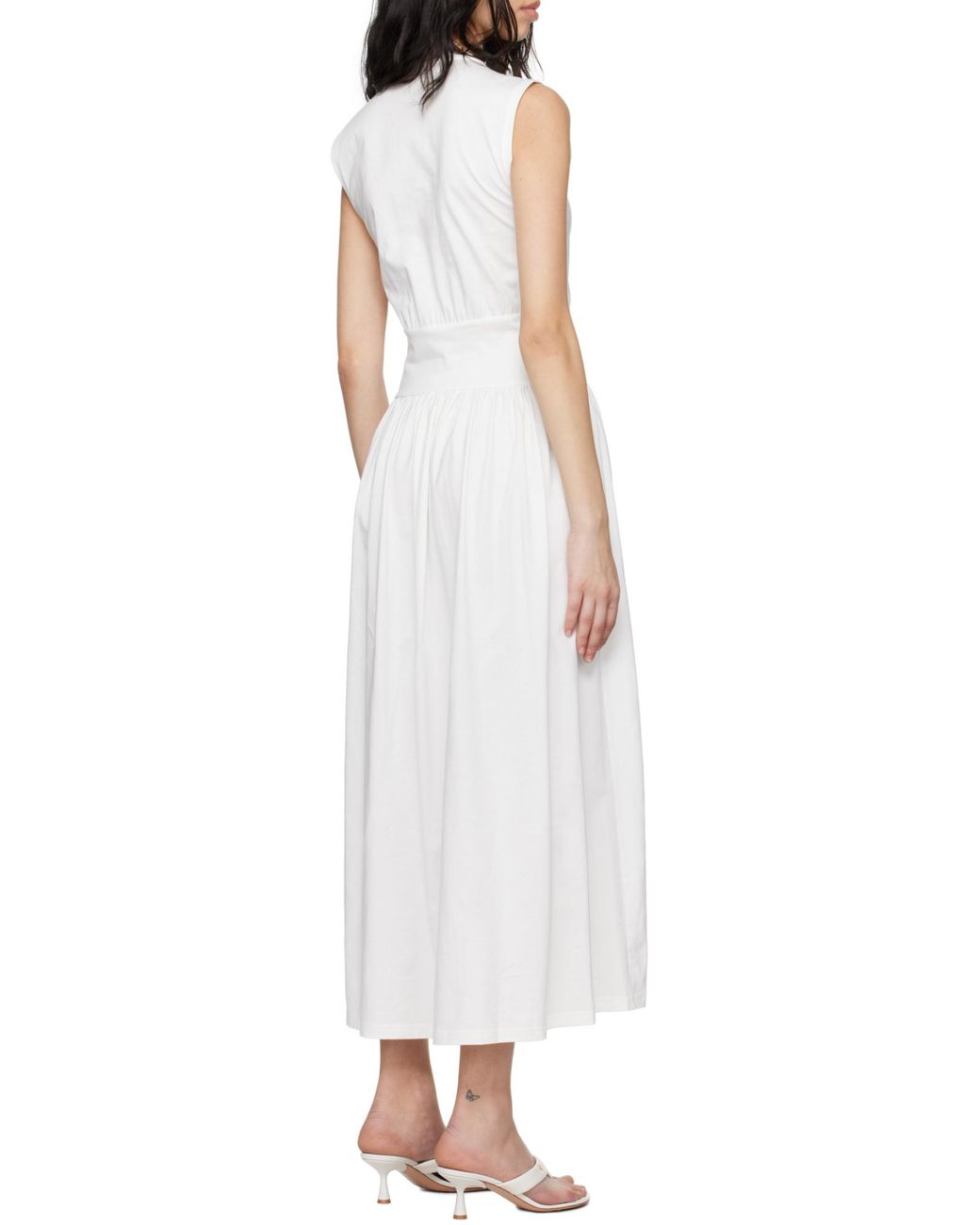 Totême  White Totême Crewneck Sleeveless Maxi Dress