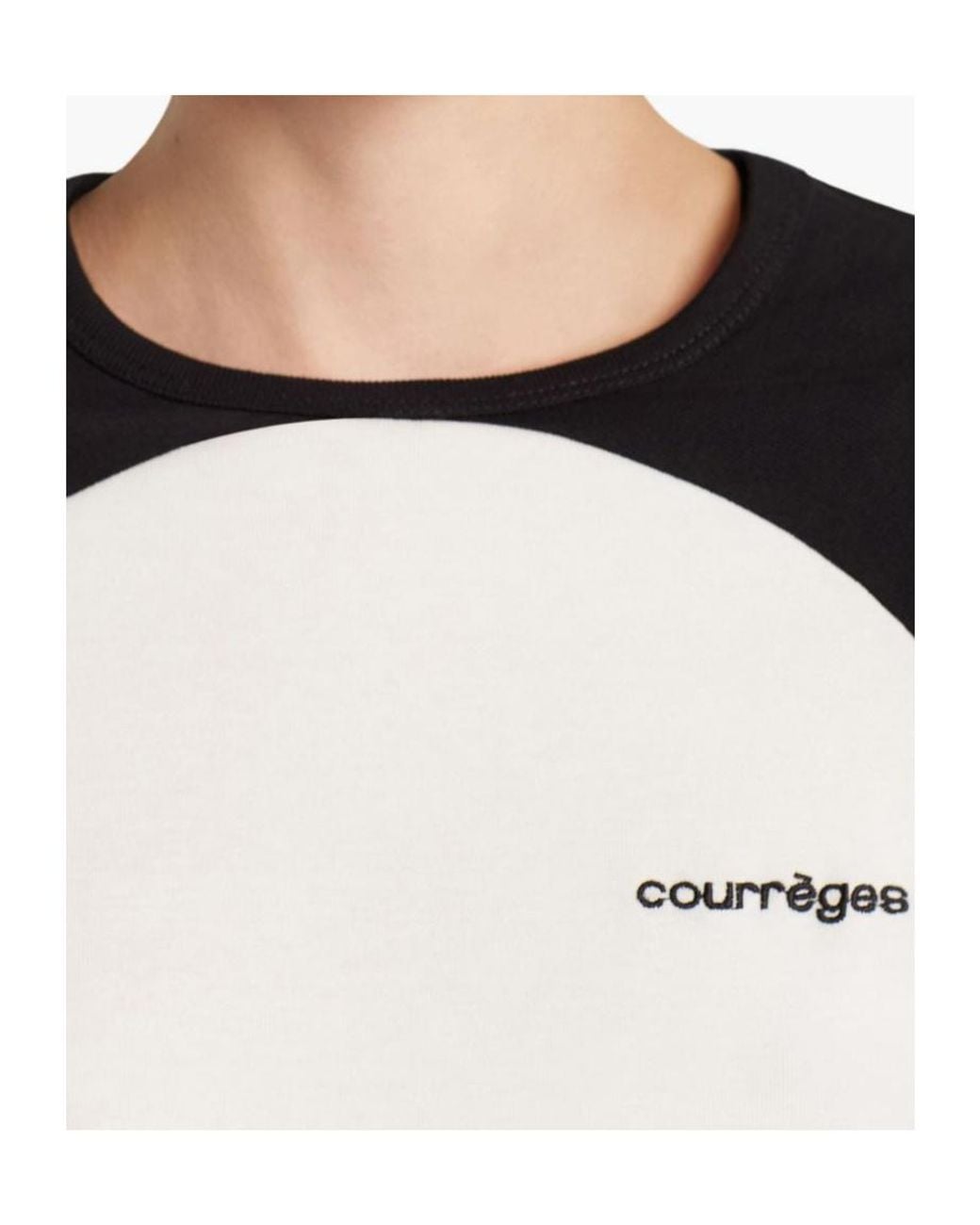 Courreges Black Courrèges Logo Embroidered Long-Sleeved T-Shirt