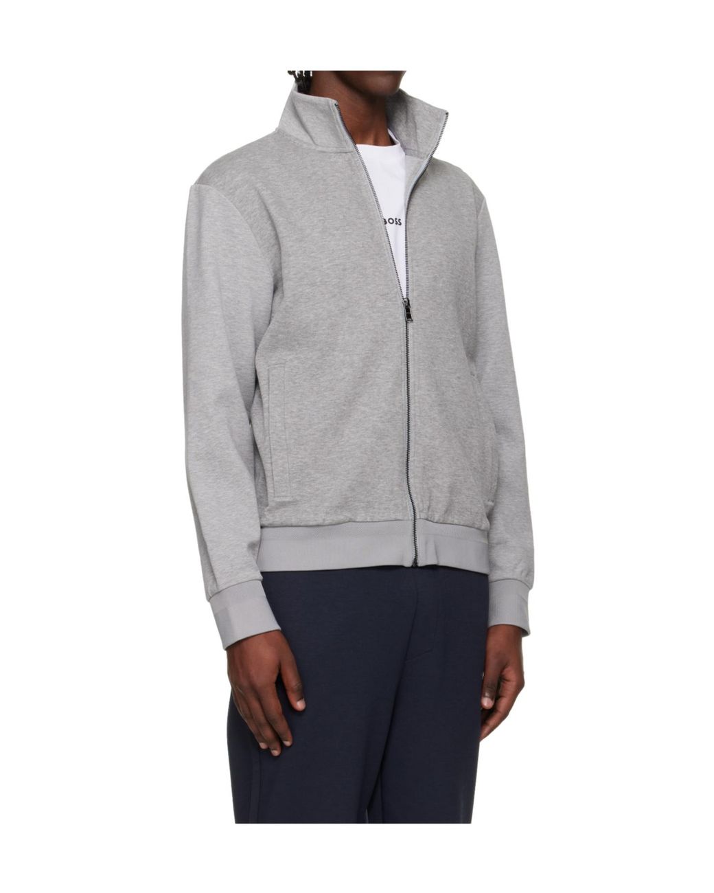 Boss Gray Zip-Up Jacket for men