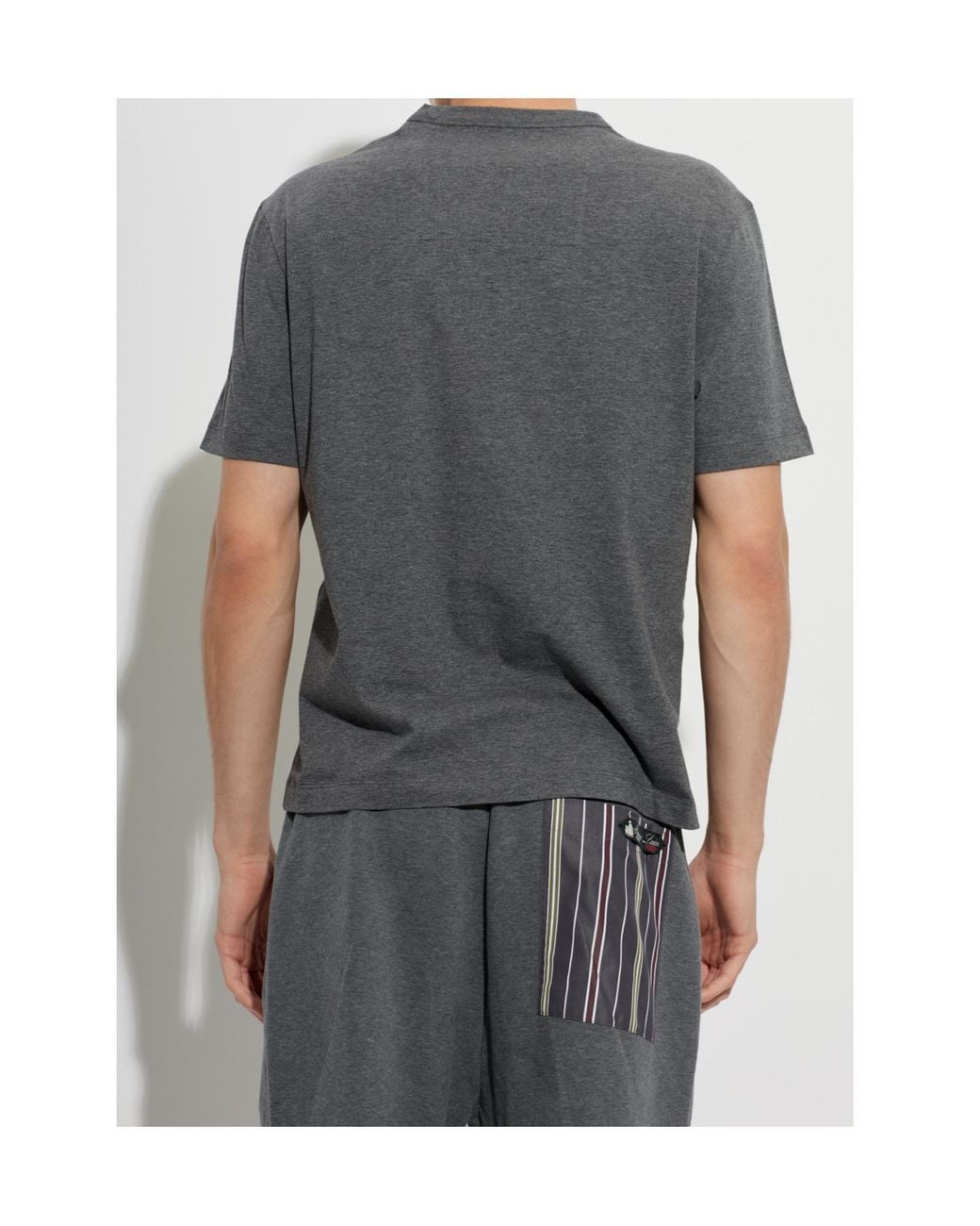 Lanvin Gray Crewneck Short-Sleeved T-Shirt for men