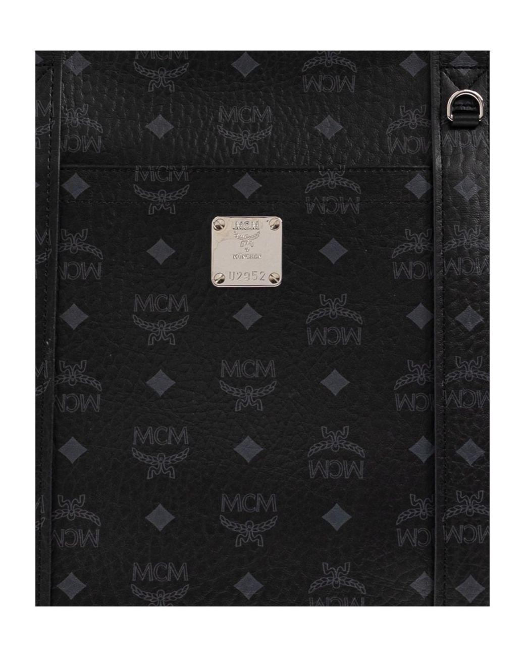 MCM Black Aren Monogram Large Tote Bag