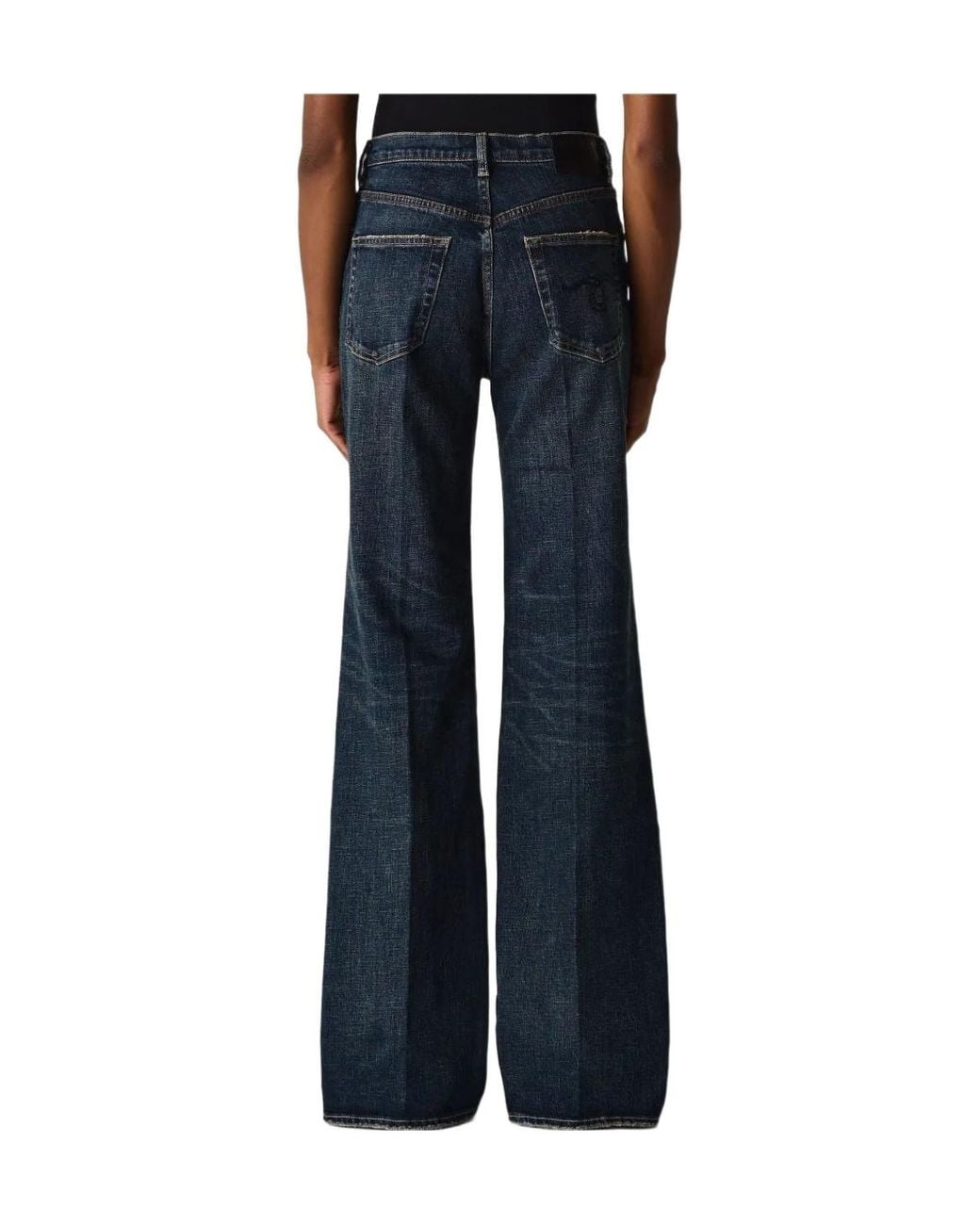 R13 Blue Charlotte Wide-Leg Jeans