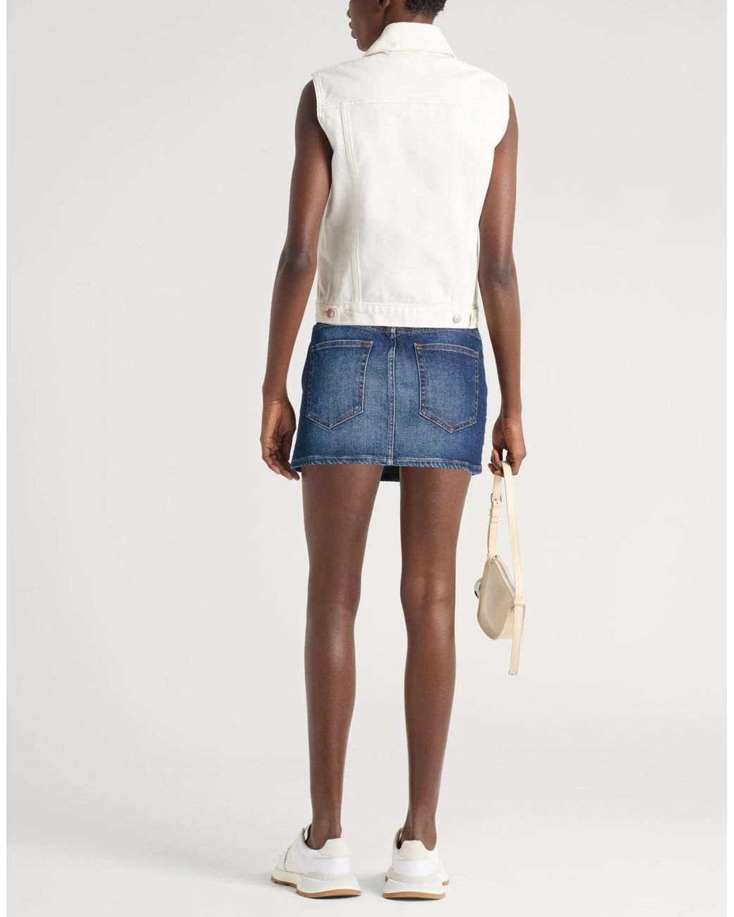 DIESEL Blue Dark Denim Midi Skirt
