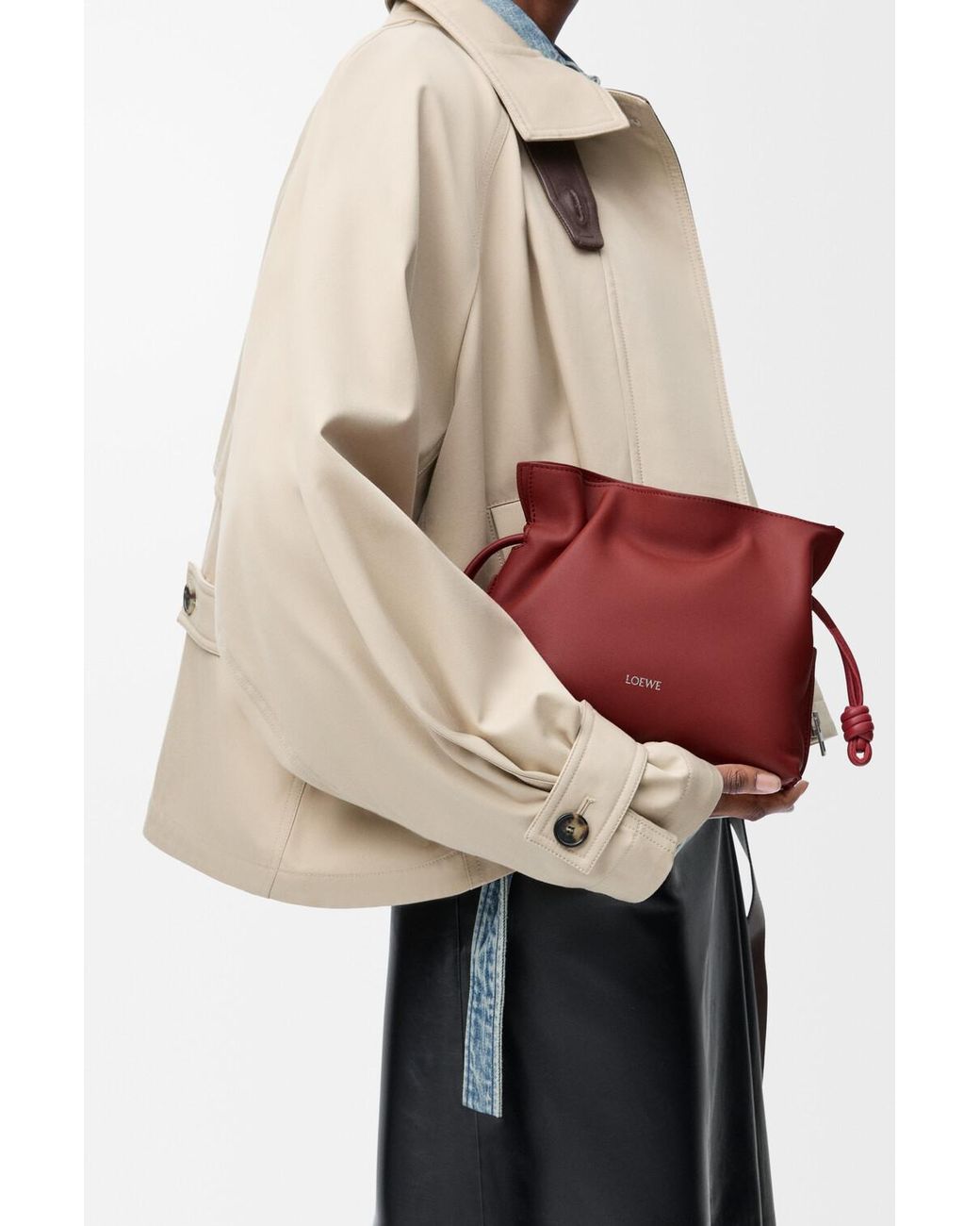 Loewe Red Mini Flamenco Clutch Bag