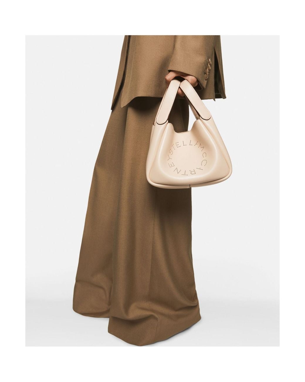 Stella McCartney Natural Wide-Leg Tailored Trousers