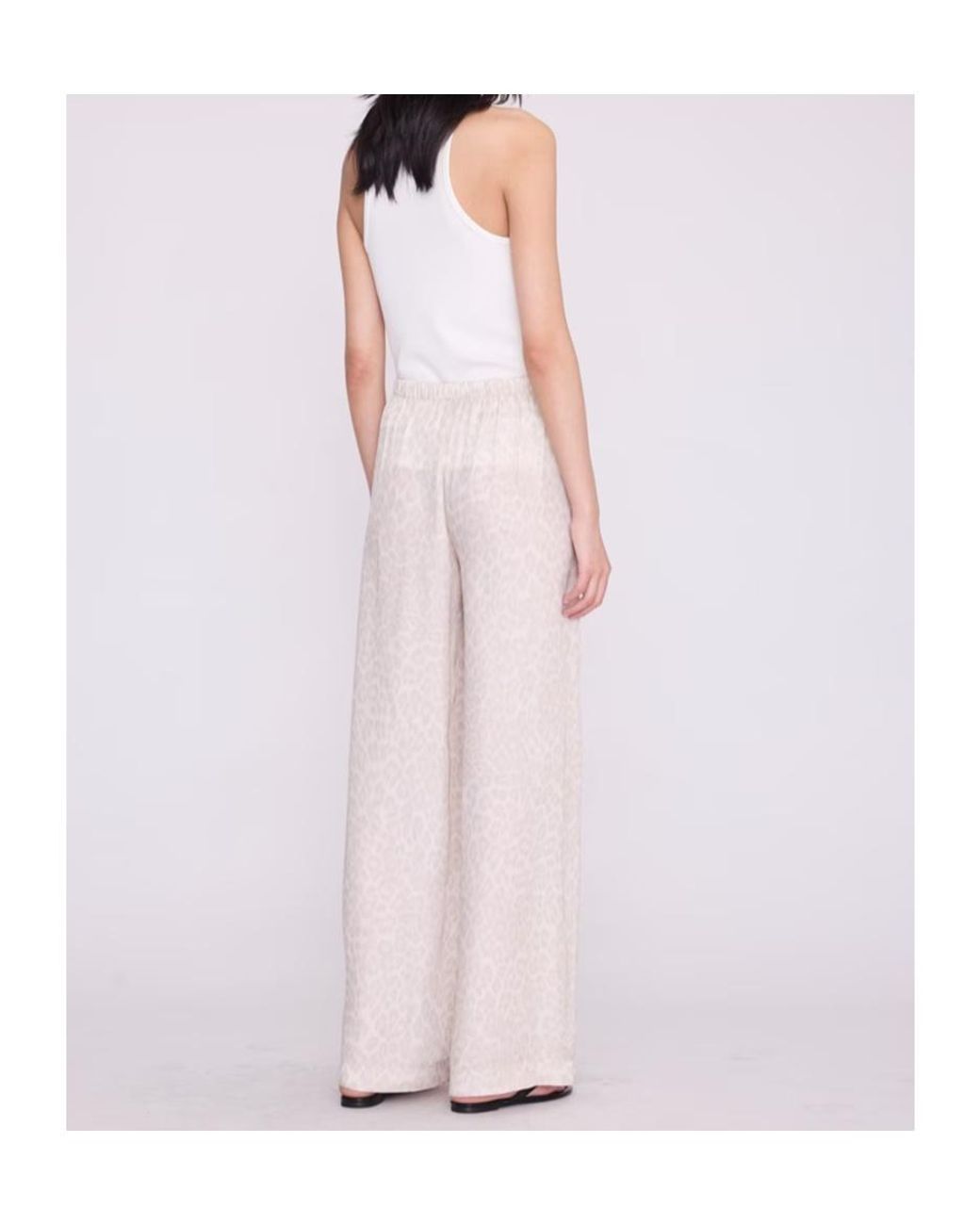 Anine Bing White Wide-Leg Casual Pants