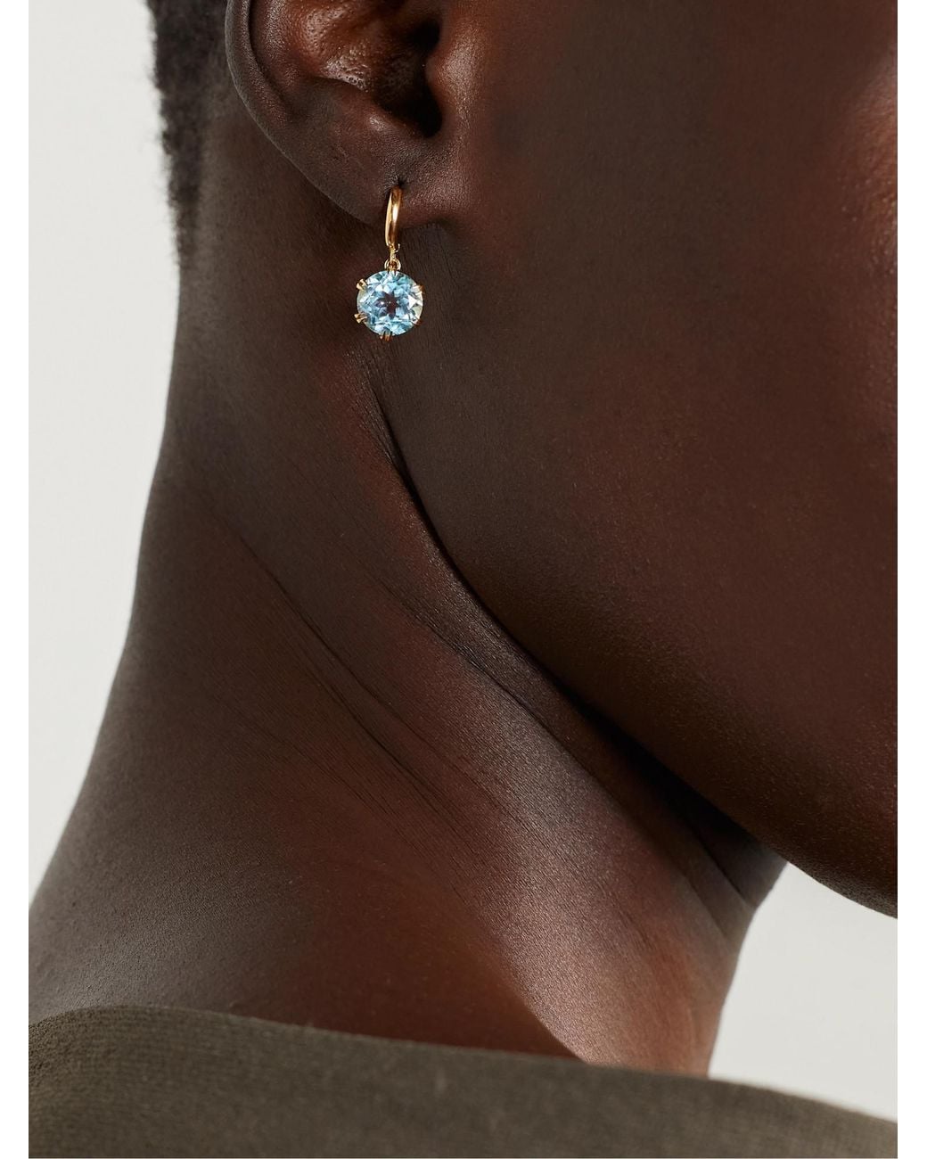 Ileana Makri White 18-Karat Topaz Earrings